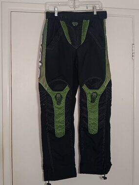 Proto Painball pants men's small black green padded tactical adjustable waist